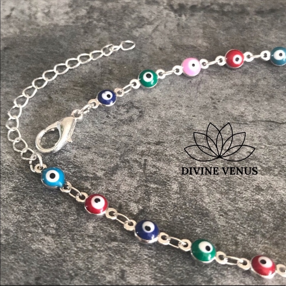 Evil Eye Colorful Anklet - Picture 4 of 4